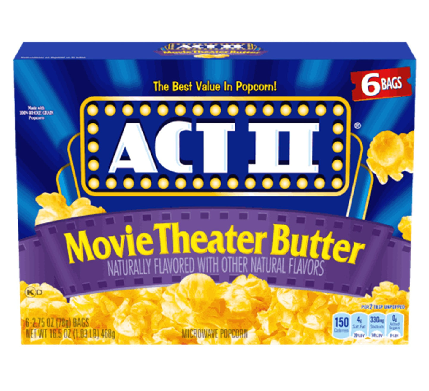 Act II Movie Theater Butter Microwave Popcorn 468g