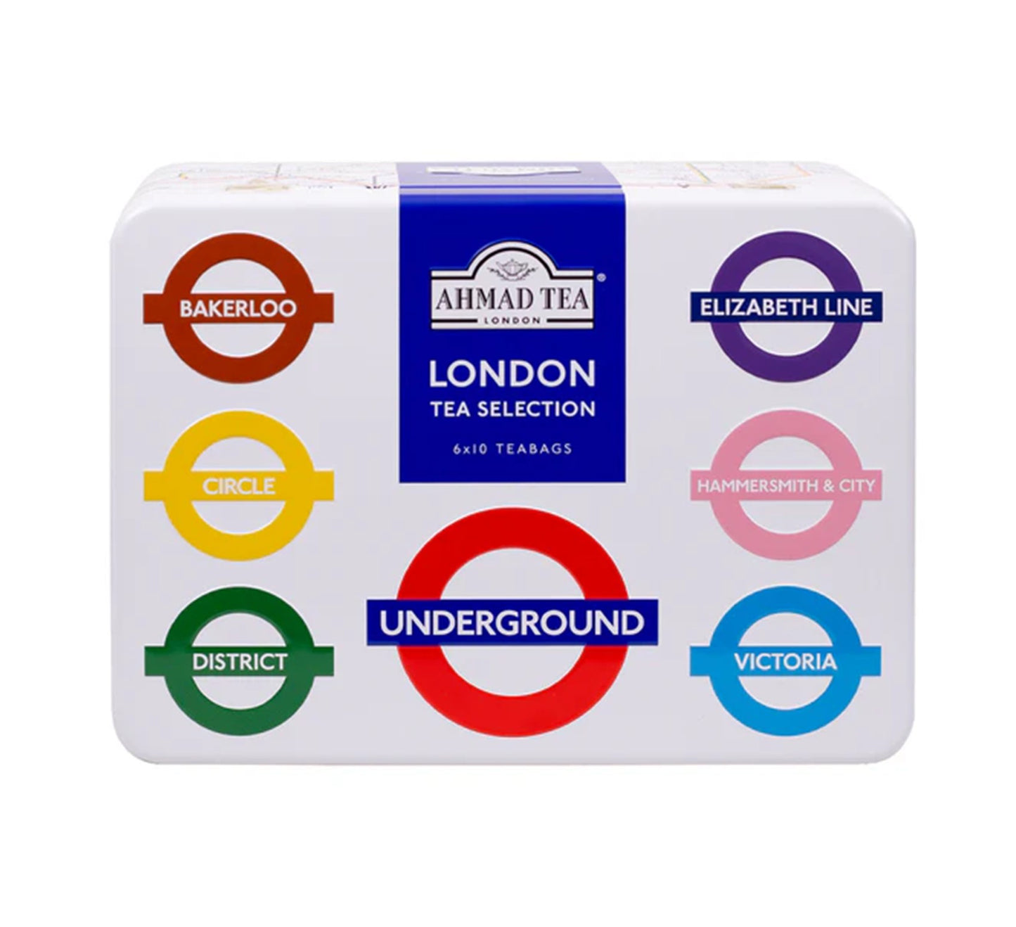 Ahmad Tea London Underground TFL Caddy with Black & Green Teas 60 Teabags