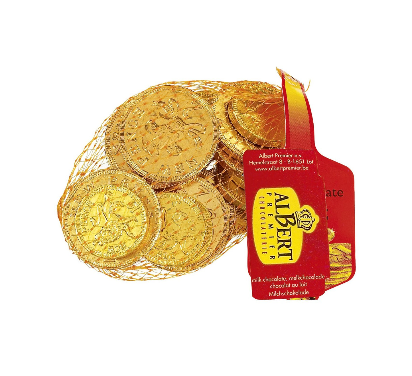 Albert Gold Foiled Milk Chocolate Coins Net 50g