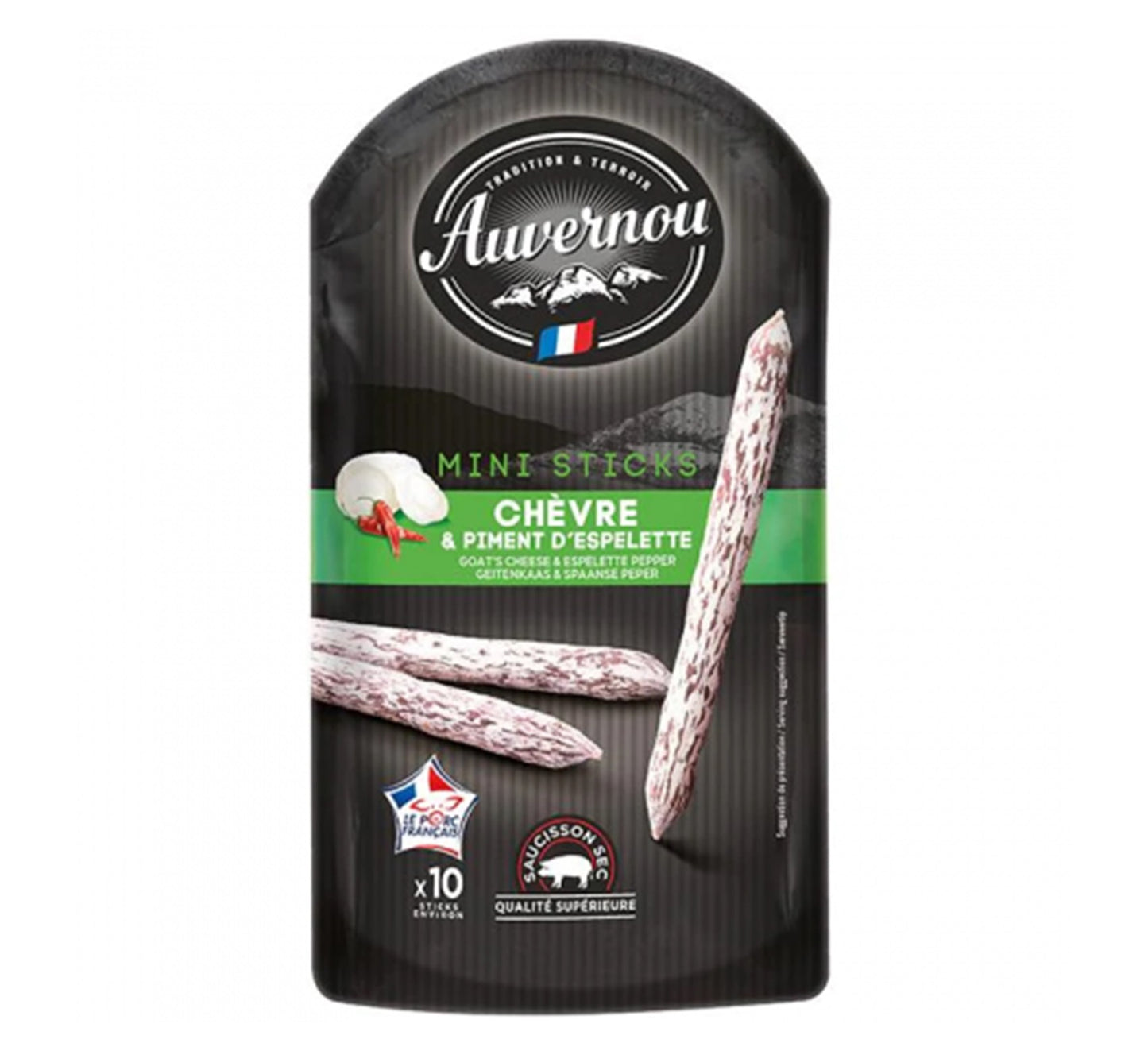 Auvernou Goat’s Cheese & Espelette Pepper Mini Sticks 100g