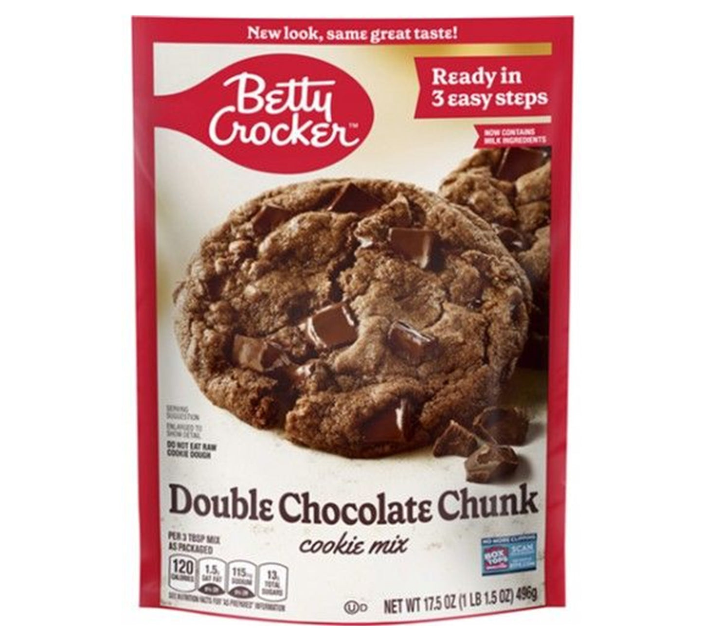 Betty Crocker Double Chocolate Chunk Cookie Mix 496g
