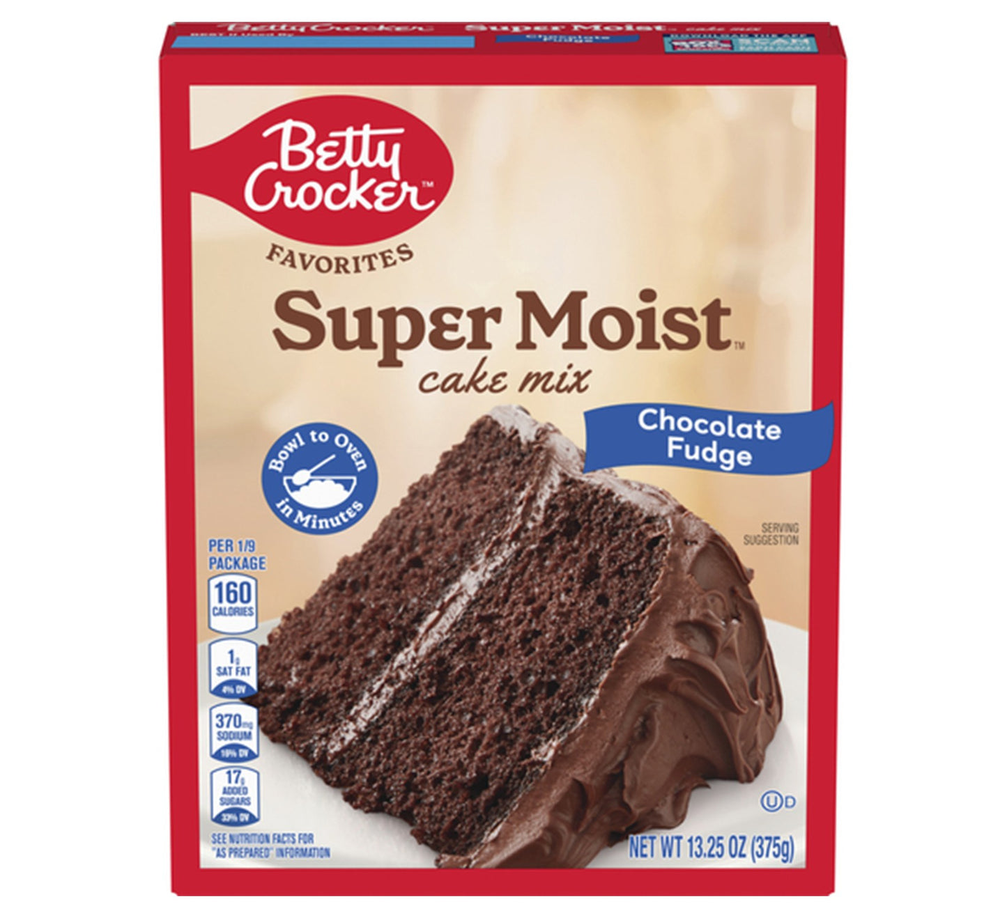 Betty Crocker Super Moist Chocolate Fudge Cake Mix 375g