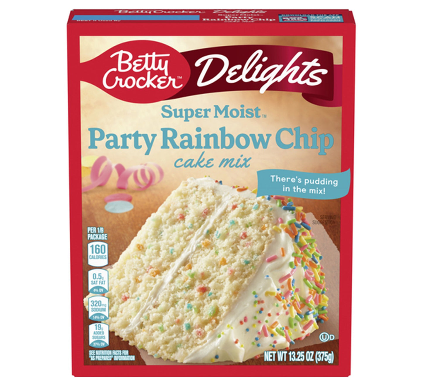 Betty Crocker Super Moist Party Rainbow Chip Cake Mix 375g