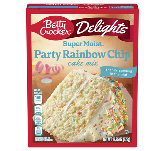 Betty Crocker Super Moist Party Rainbow Chip Cake Mix 375g