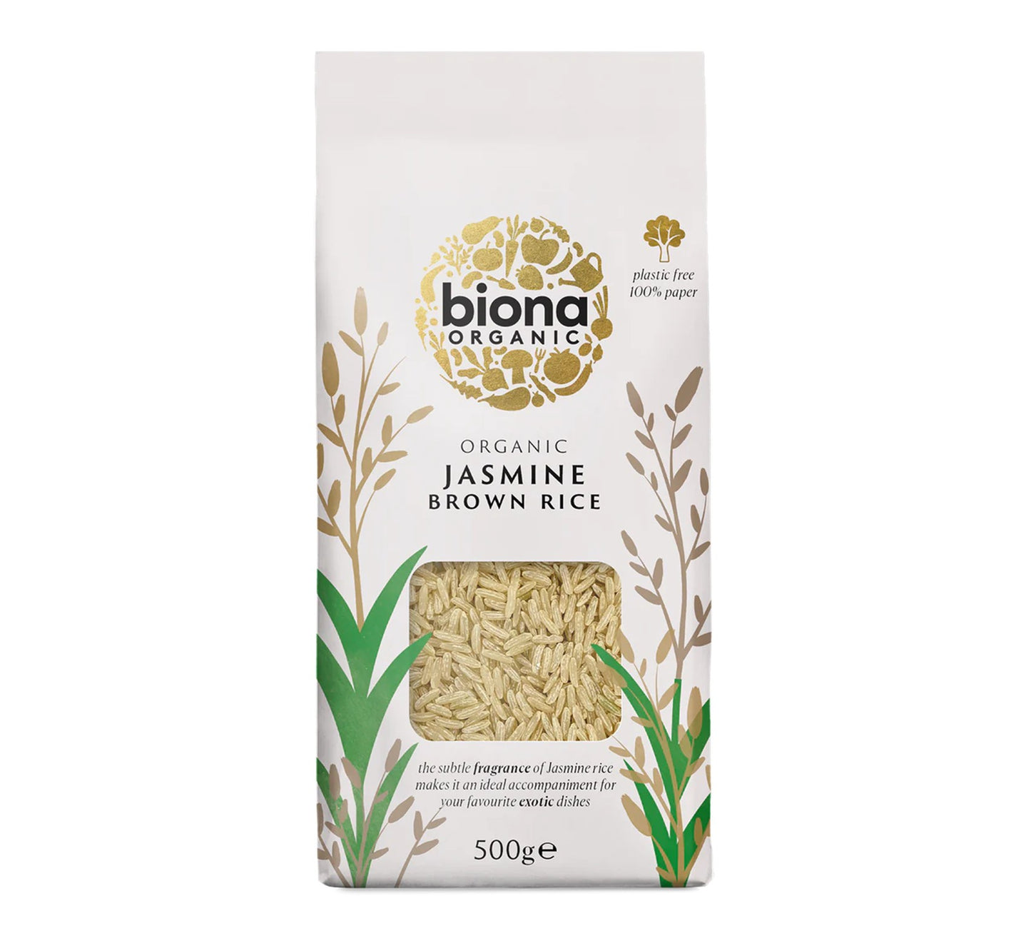 Biona Organic Jasmine Brown Rice 500g