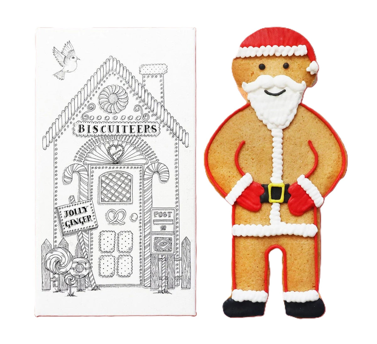 Biscuiteers Santa Jolly Ginger Biscuit Box 15g