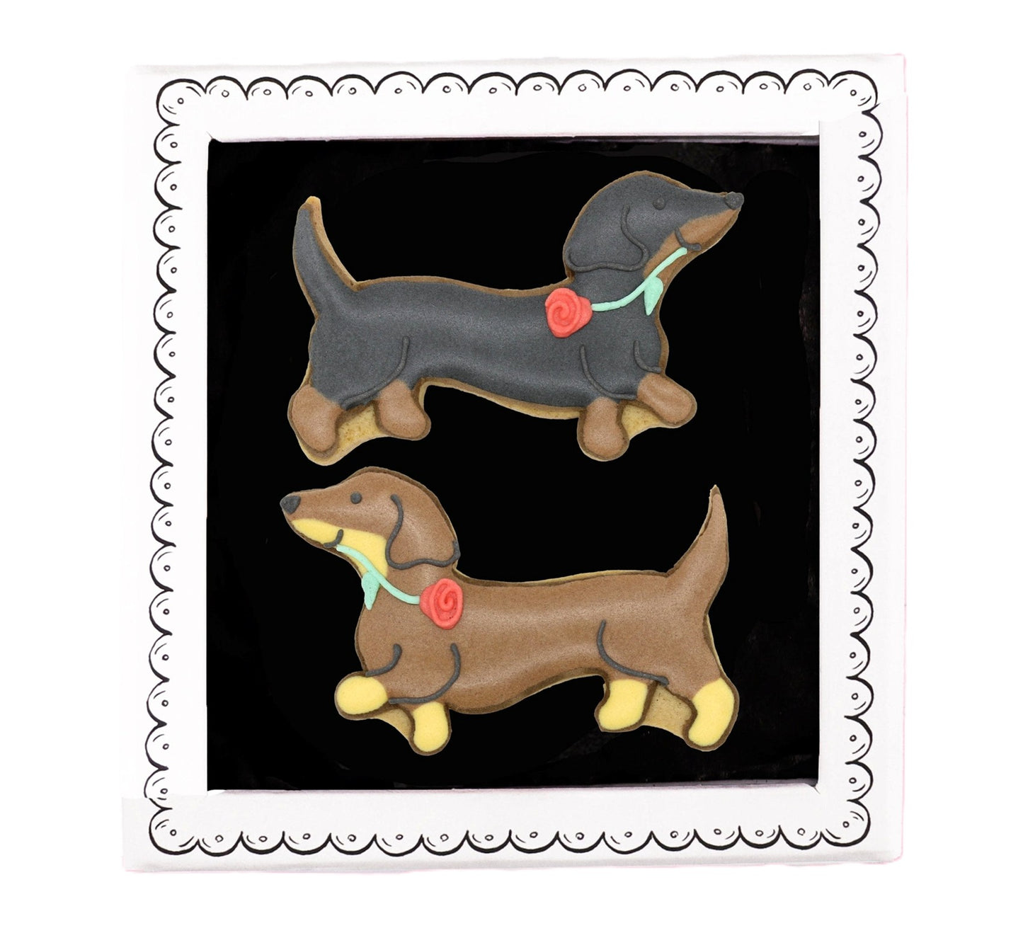 Biscuiteers Sausage Dogs In Love Letterbox Biscuits 15g