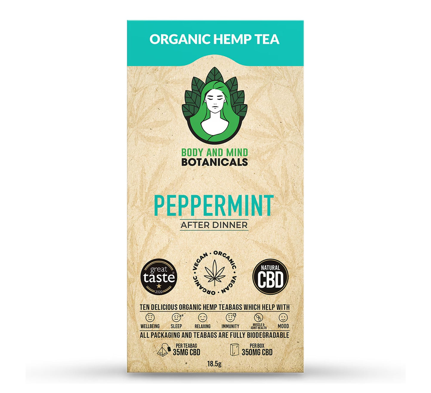 Body & Mind Botanicals Organic Peppermint Tea 10 Teabags