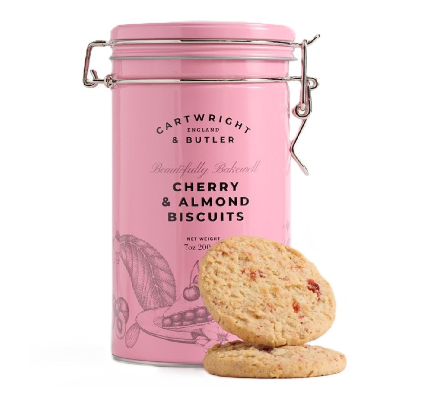 Cartwright & Butler Cherry & Almond Biscuits in Tin 200g