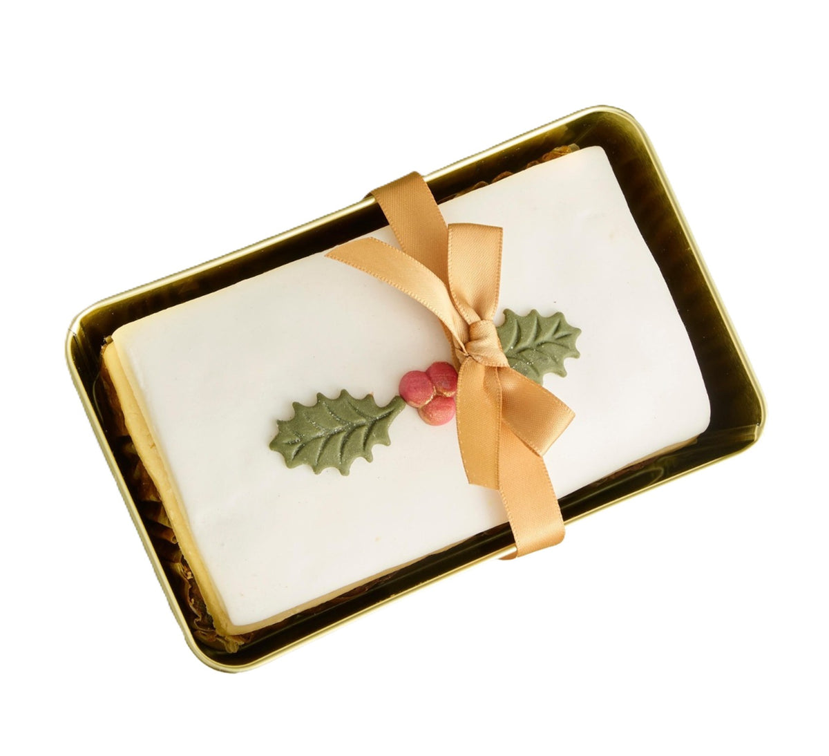 Cartwright & Butler Iced Christmas Loaf Cake Gold Tin 660g