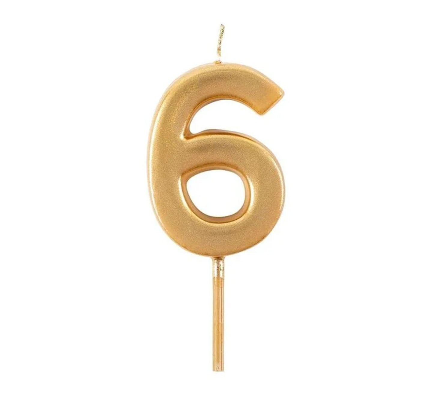 Caspari Gold Number Candle - 6