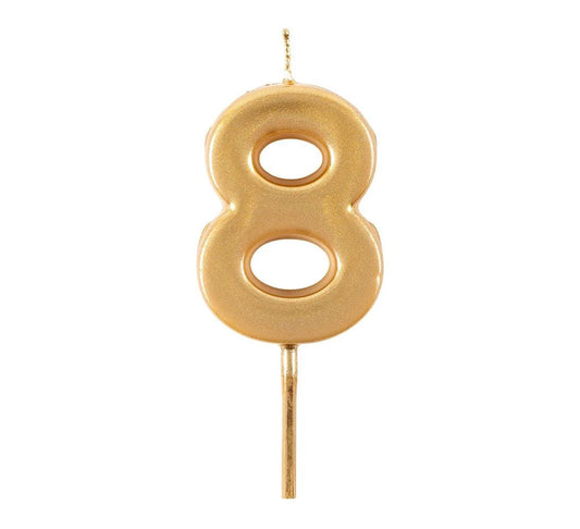 Caspari Gold Number Candle - 8
