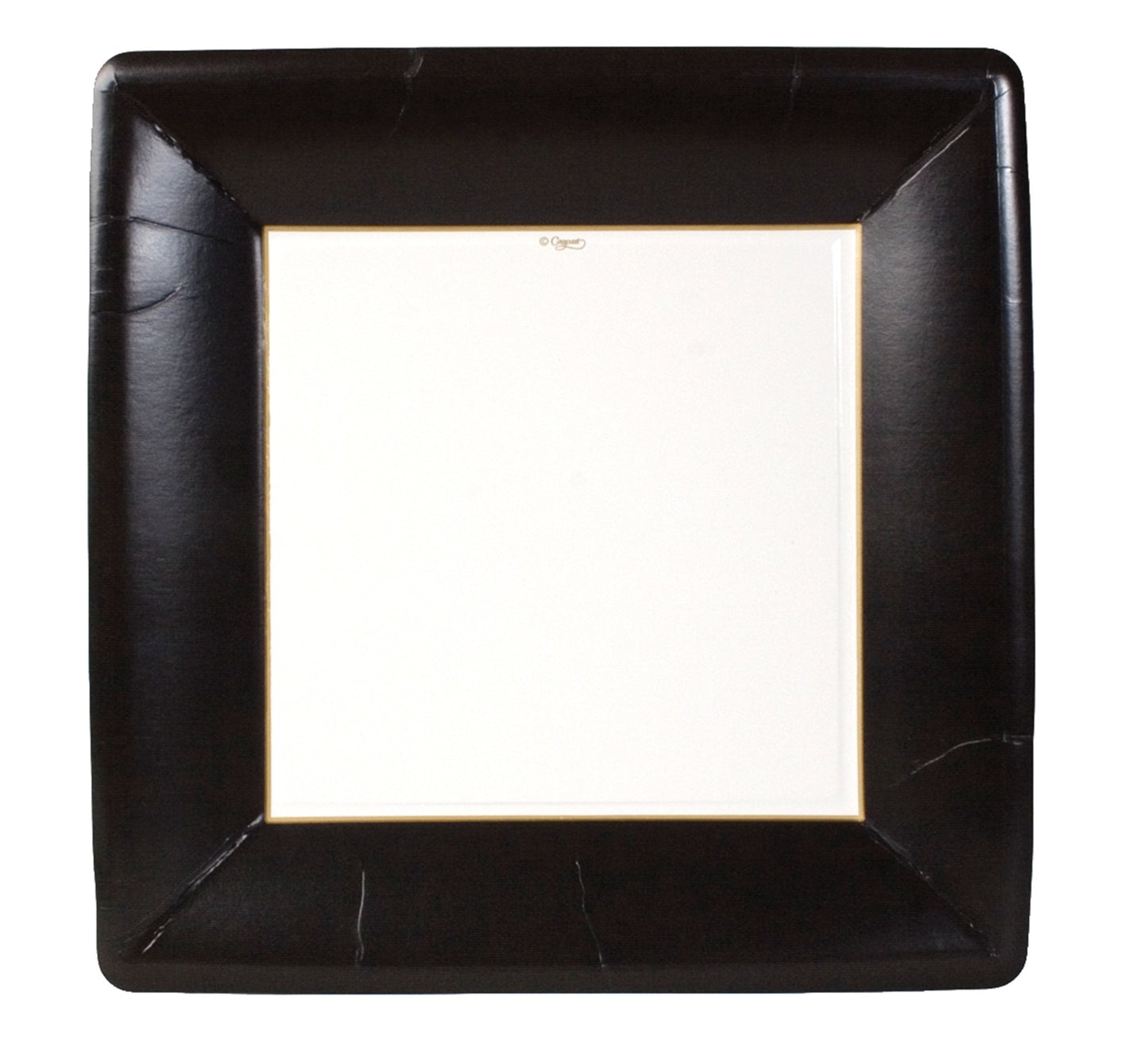 Caspari Grosgrain Border Black Square Dinner Plates Square