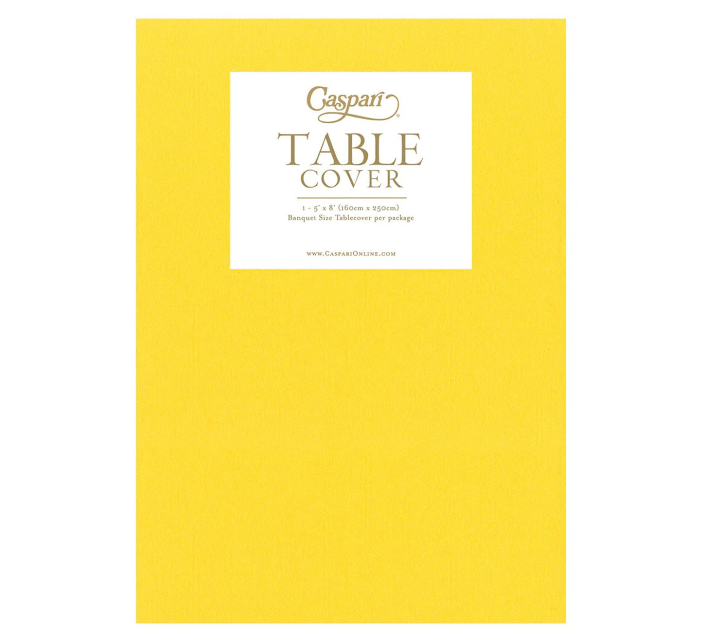 Caspari Yellow-Paper Linen Solid Airlaid Tablecover 5.2'X8.2