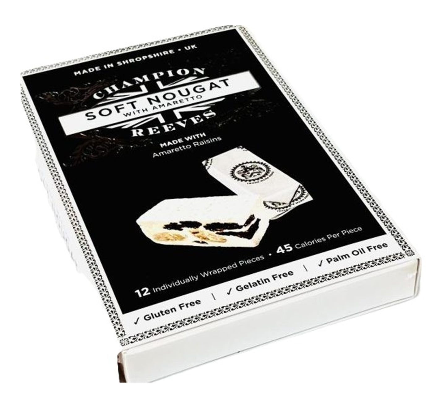 Champion & Reeves Soft White Nougat with Amaretto Raisins 140g