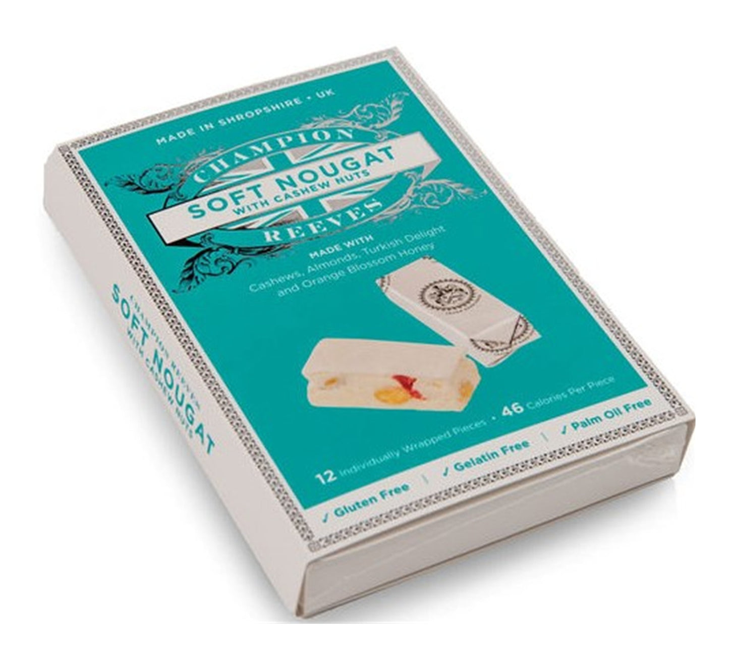 Champion & Reeves Soft White Nougat with Roasted Cashew and Gelatine Free Turkish Delight 144g