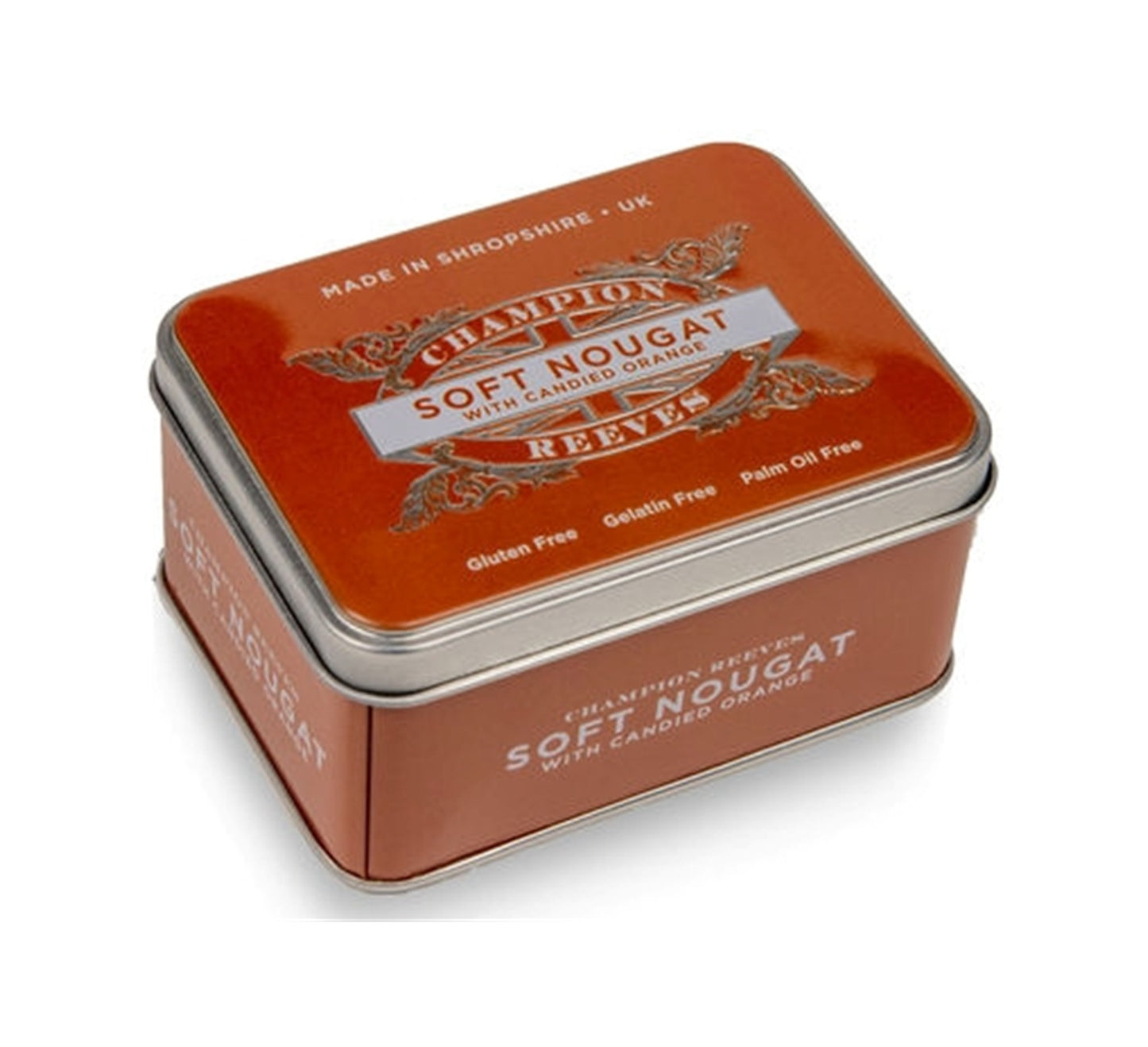 Champion & Reeves Soft Nougat with Candied Orange in Luxury Embossed Tin 165g