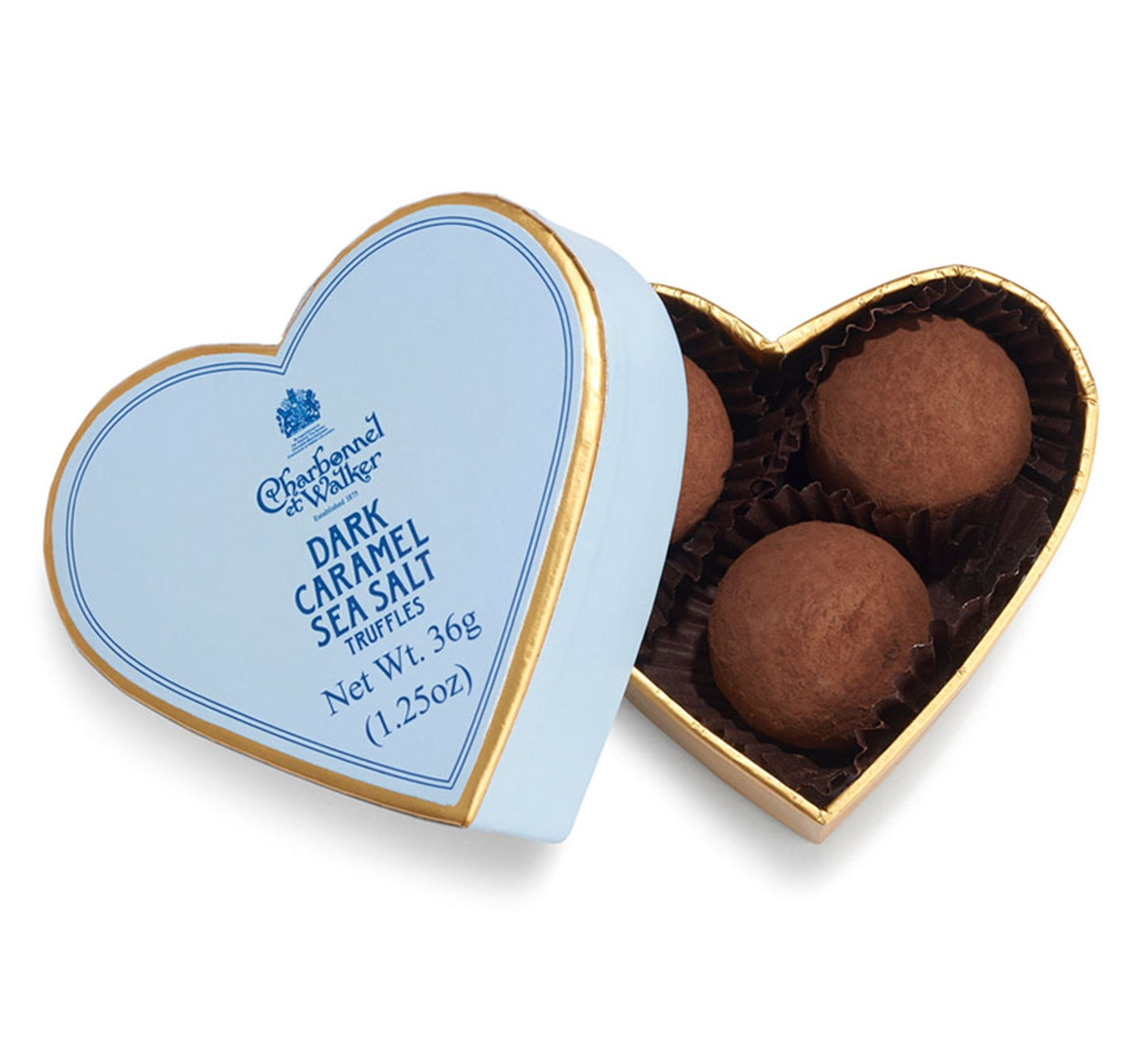 Charbonnel Dark Sea Salt Caramel Truffles Mini Heart 36g