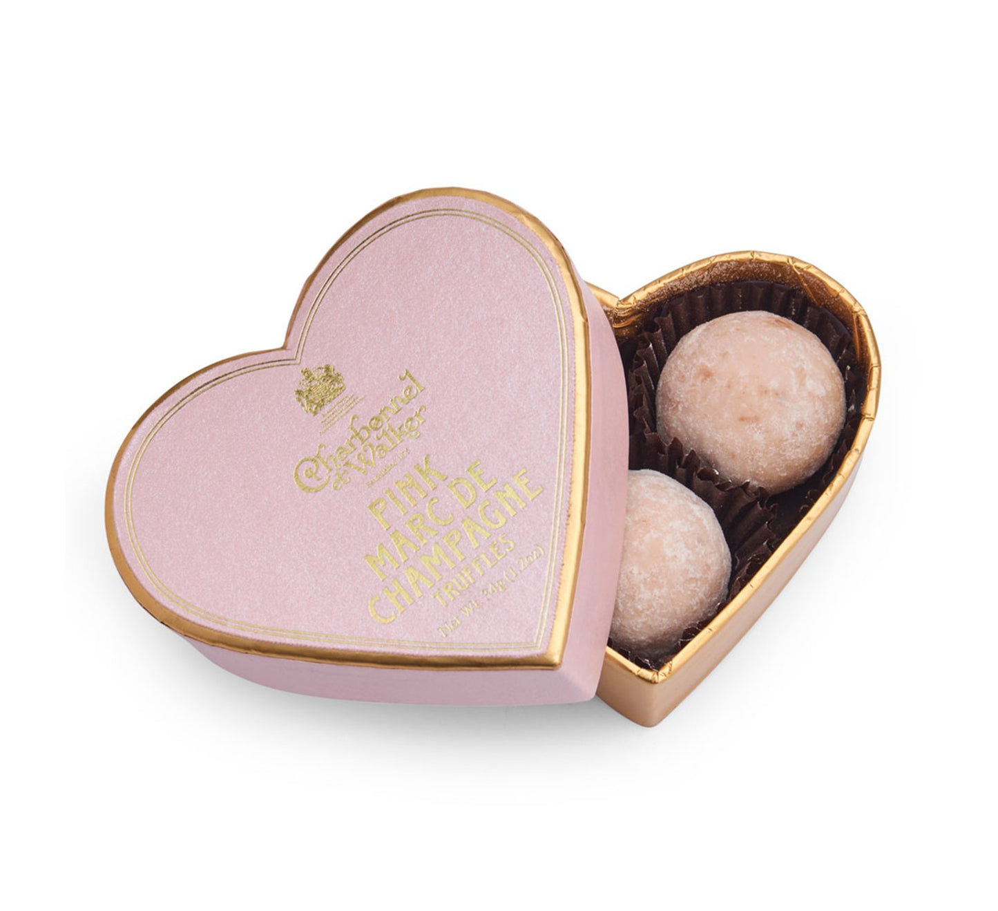 Charbonnel Pink Marc de Champagne Chocolate Truffles Mini Heart 36g