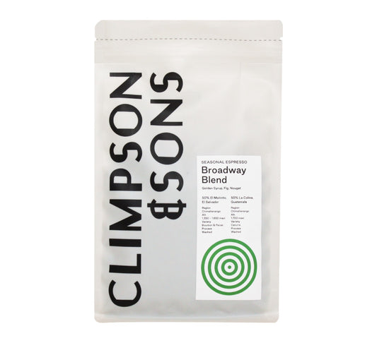 Climpson & Sons Broadway Blend Whole Bean Coffee 250g