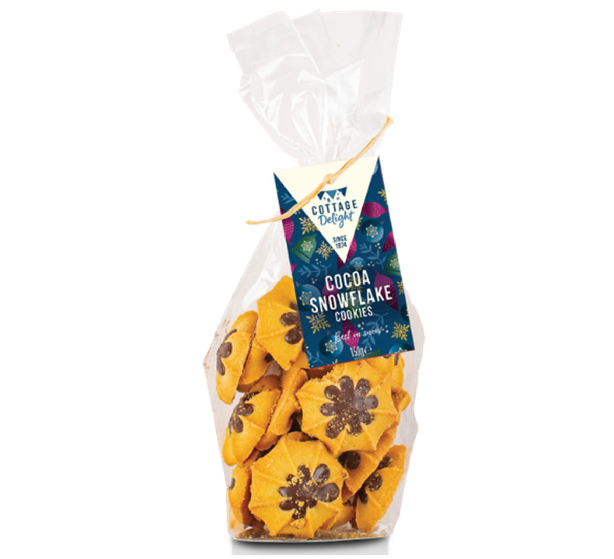 Cottage Delight Cocoa Snowflake Cookies 150g