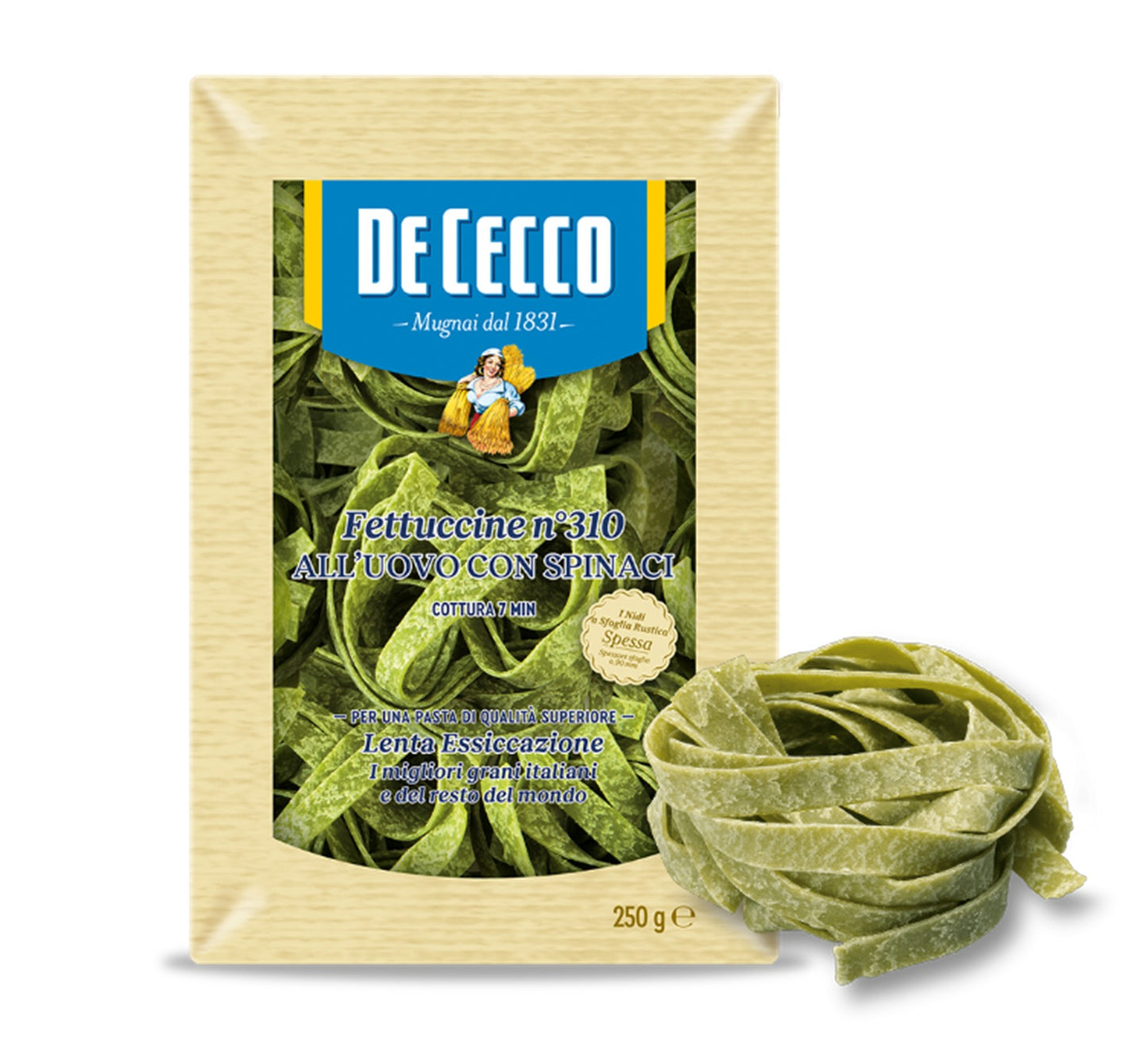 De Cecco Spinach Fettuccine 250g