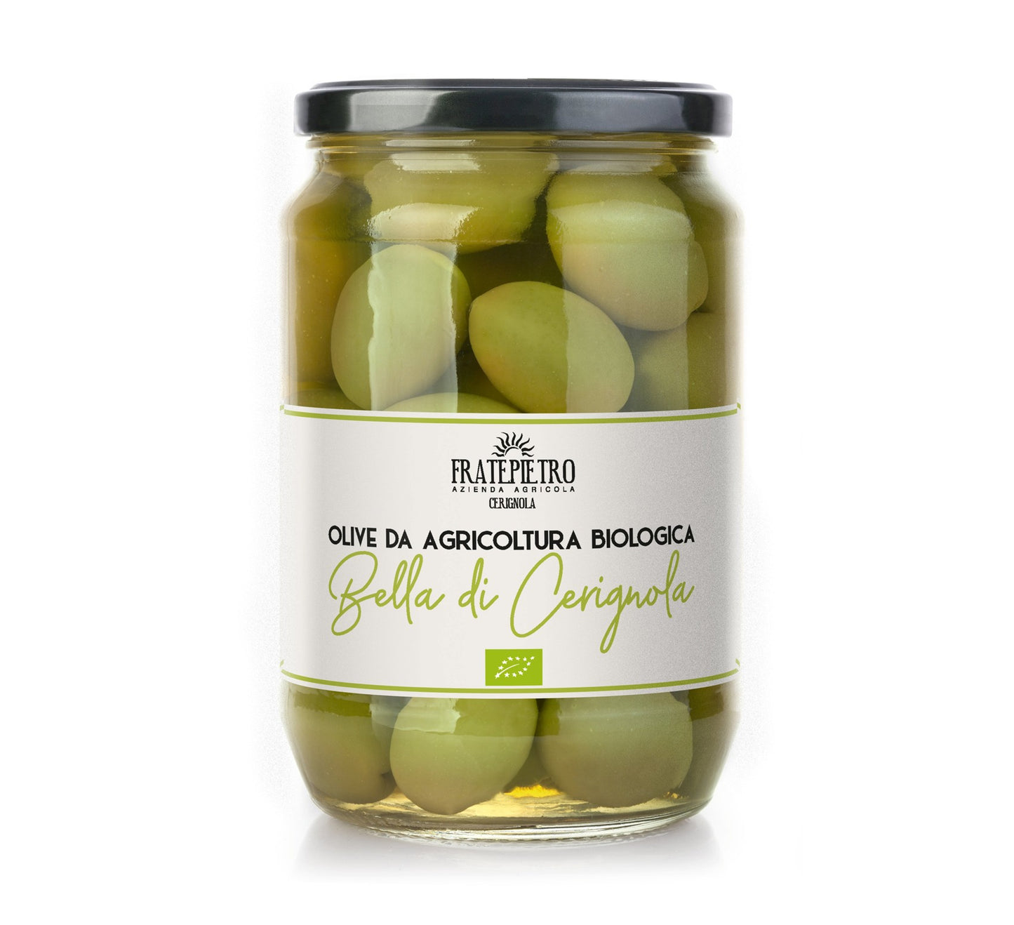 Fratepietro Organic Bella di Cerignola Green Olives in Brine 550g