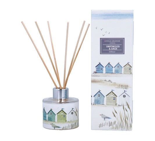 Gisela Graham Driftwood & Sage Beach Huts Boxed Diffuser