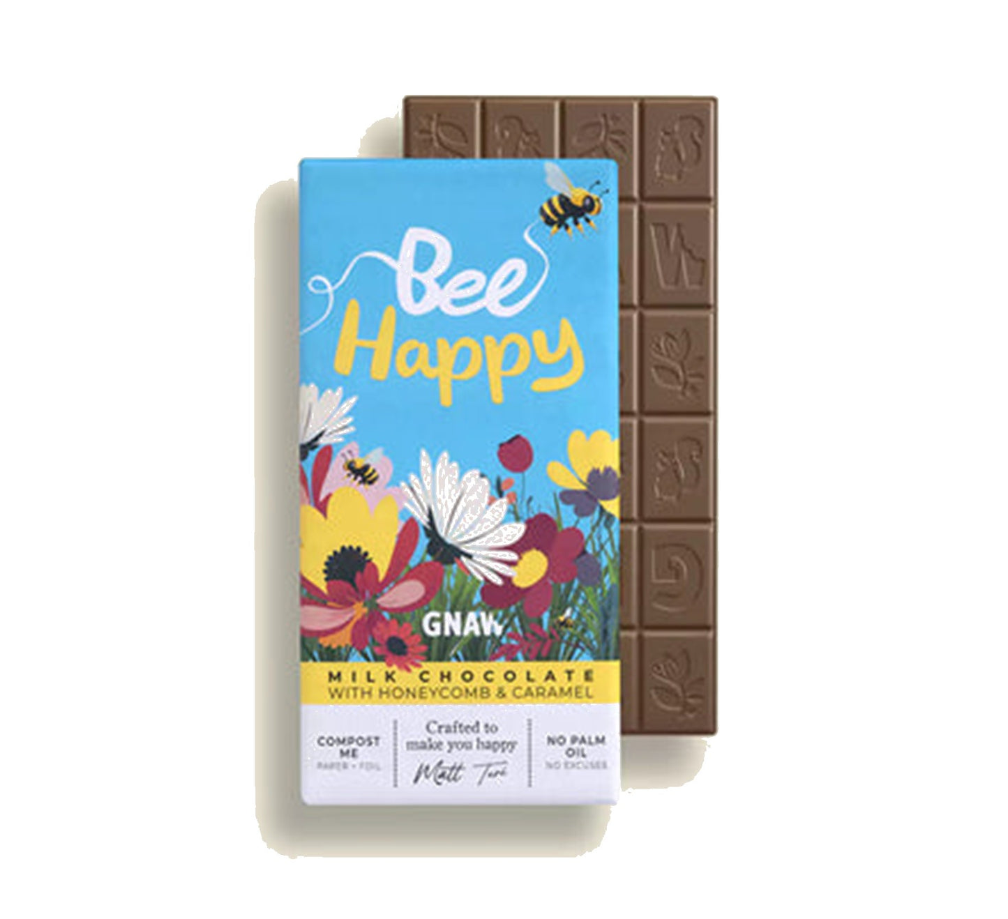 Gnaw Chocolate Bee Happy Chocolate Bar 80g