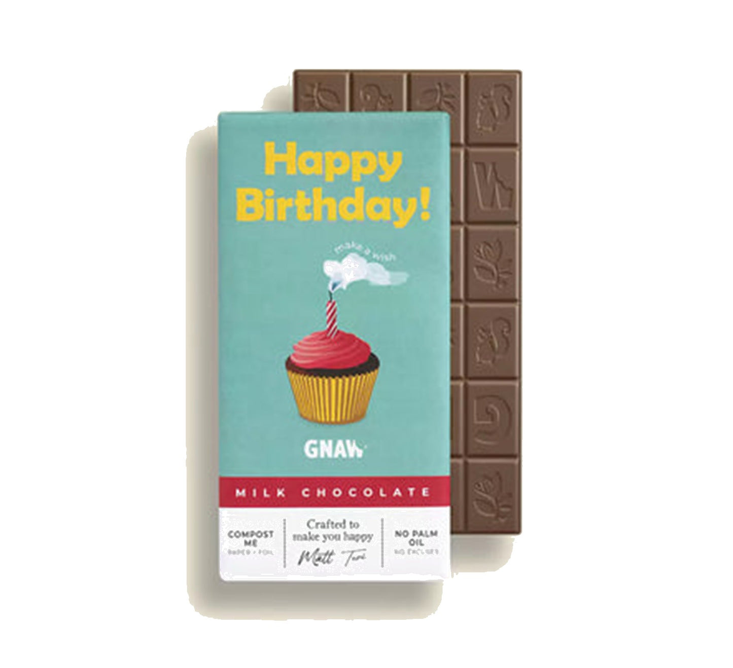 Gnaw Chocolate Happy Birthday Chocolate Bar 80g