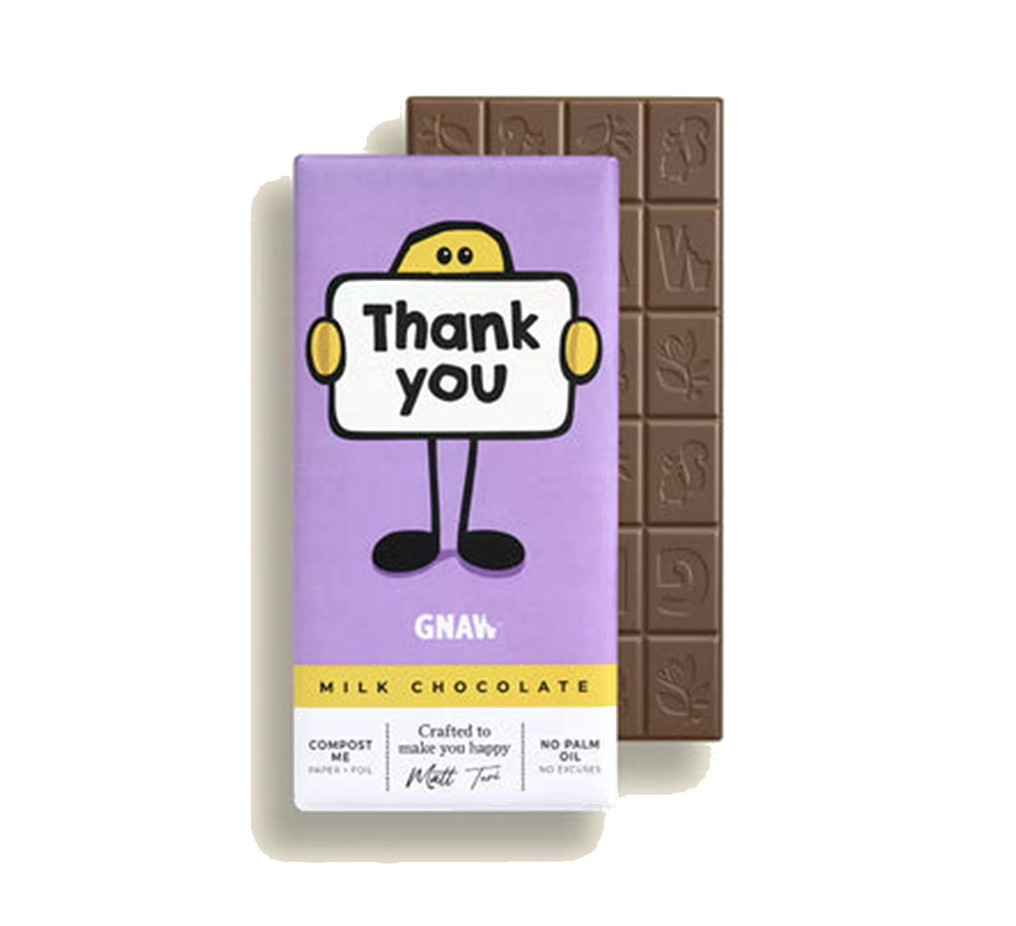 Gnaw Chocolate Thank You Chocolate Bar 80g