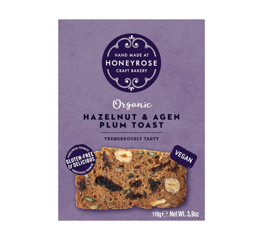 Honeyrose Craft Bakery Organic Hazelnut & Agen Plum Toast 110g
