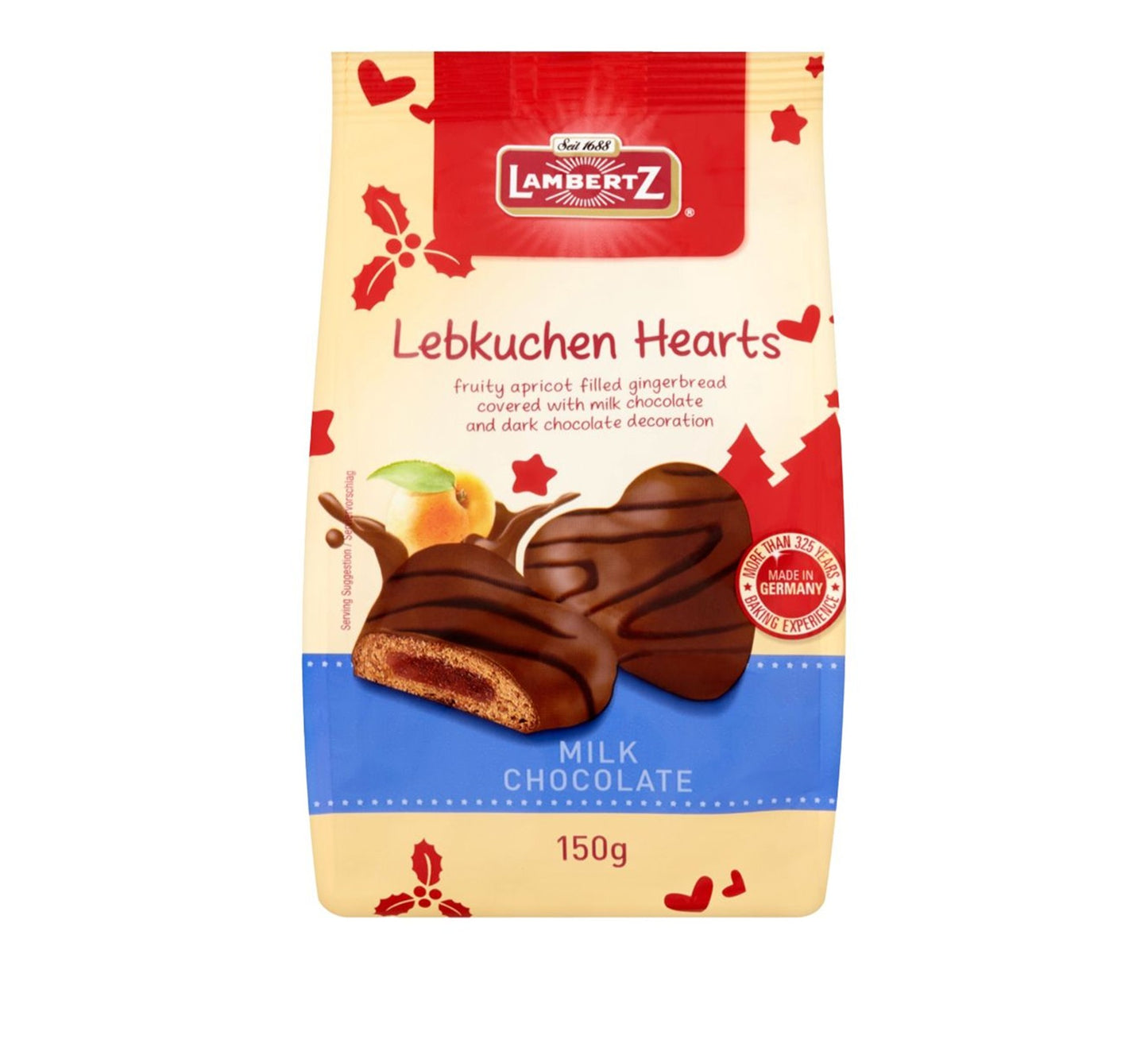 Lambertz Lebkuchen Milk Chocolate Hearts 150g