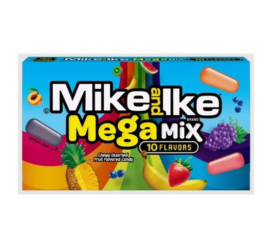 Mike & Ike Mega Mix Chewy Assorted Fruit Flavoured Candy 120g