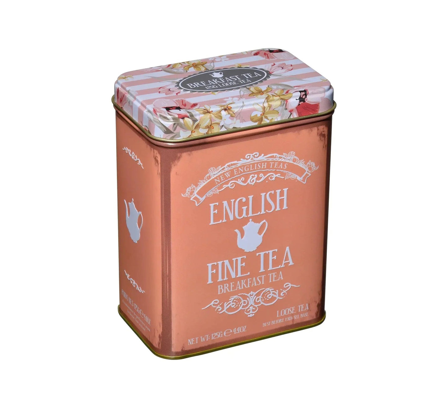 New English Teas Blush Vintage Floral Portrait Loose Leaf Tea Tin 125g