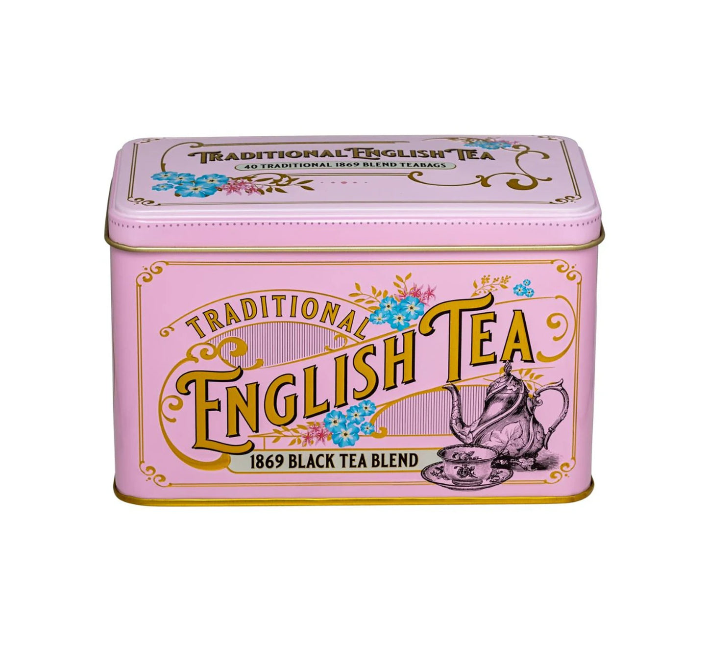 New English Teas Pink Vintage Victorian Classic Tea Tin 40's 80g