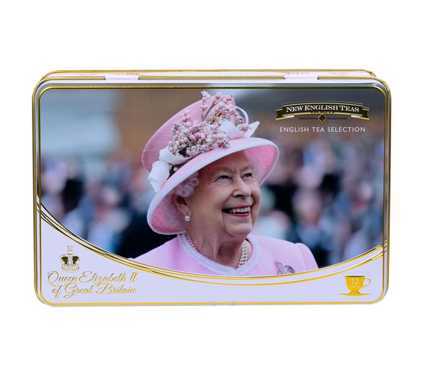New English Teas Queen Elizabeth II Tea Selection Traditional Tin 72's 144g