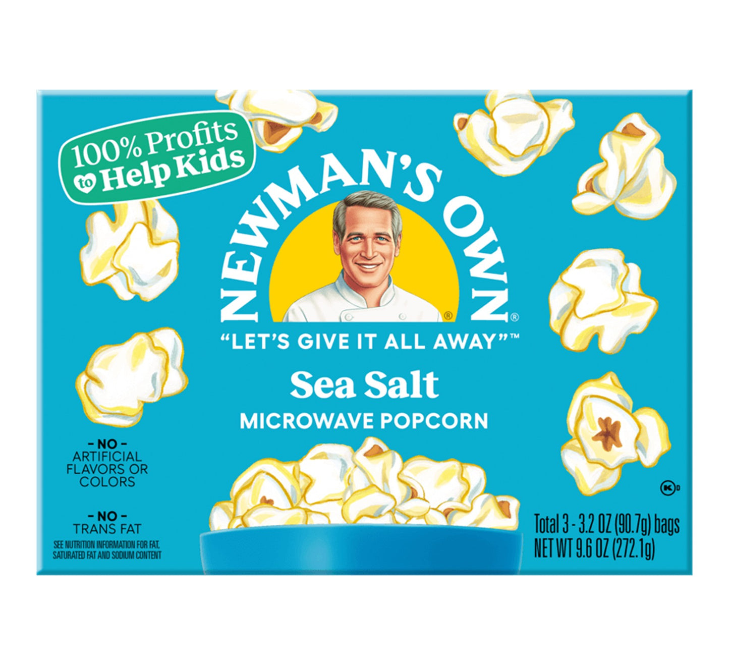 Newman's Own Sea Salt Microwave Popcorn 272g