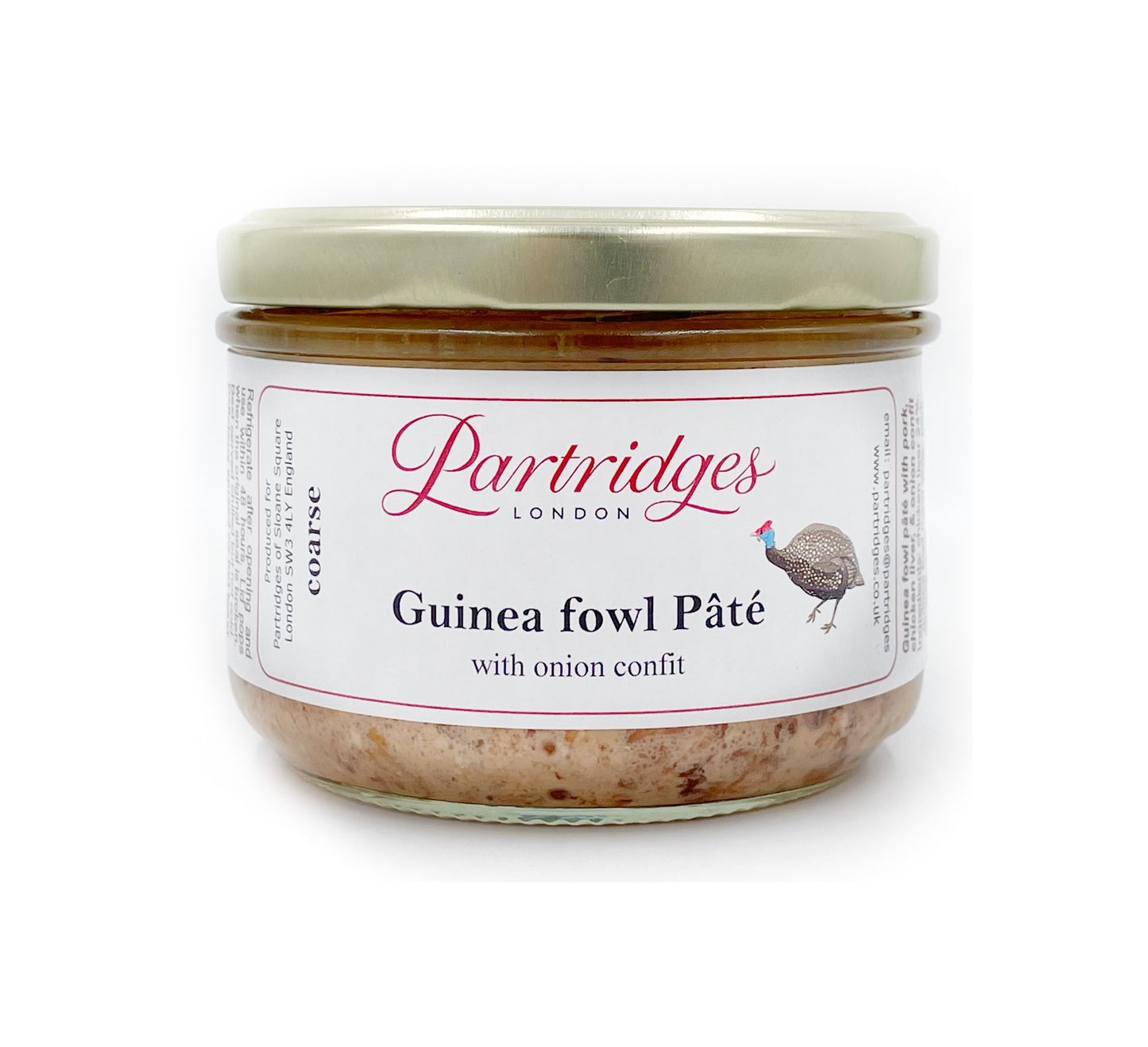 Partridges Guinea Fowl Pâté with Onion Confit (Coarse) 180g