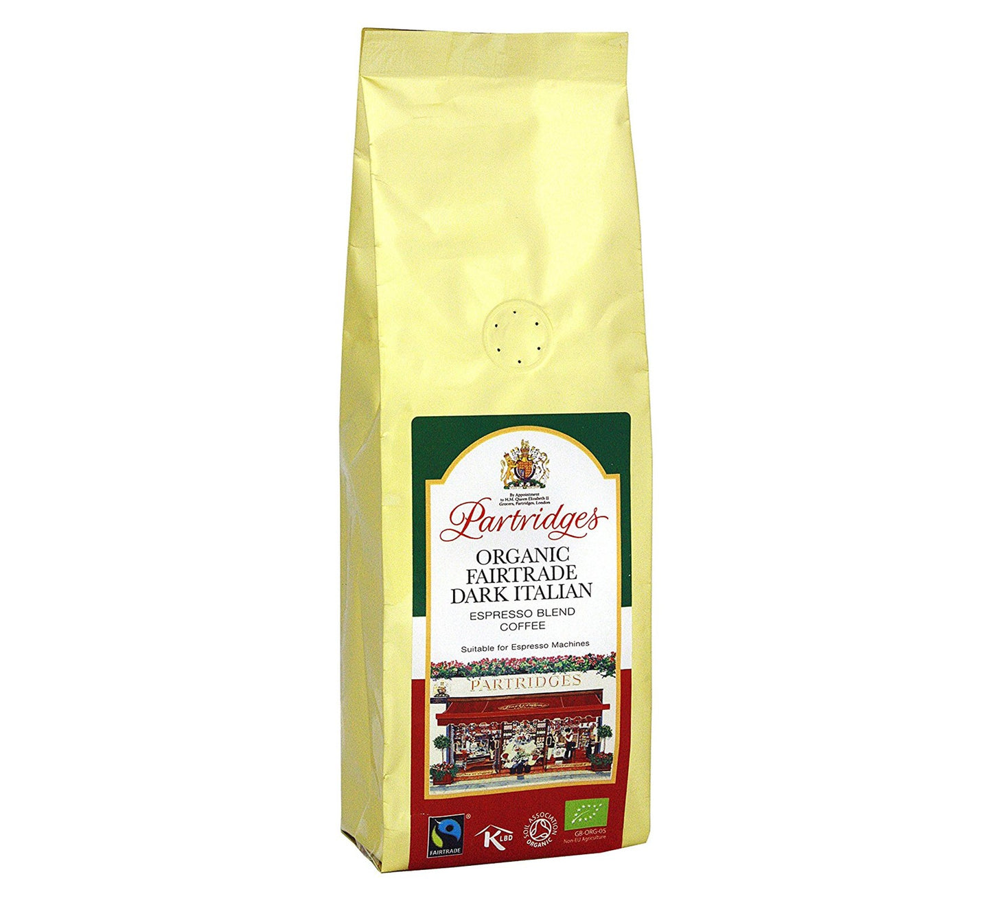 Partridges Organic Fairtrade Dark Italian Espresso Coffee 250g