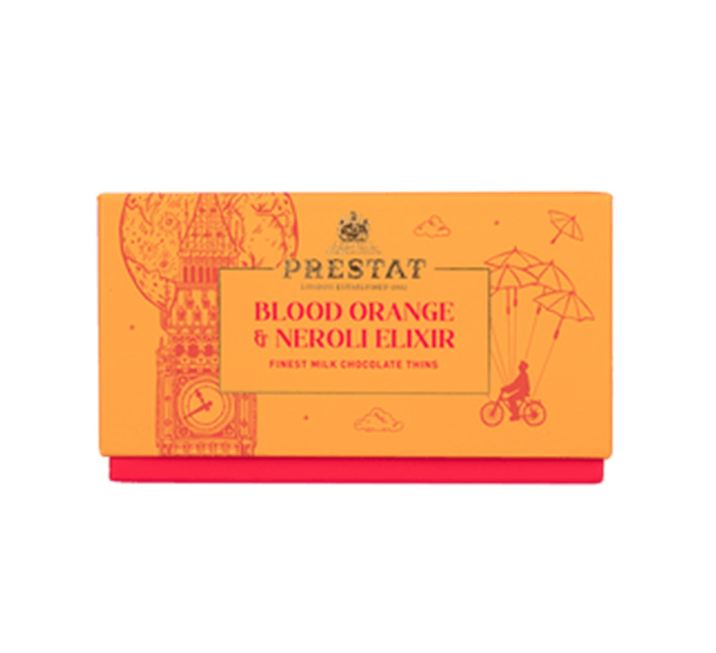 Prestat Blood Orange & Neroli Elixir Milk Chocolate Thins 200g