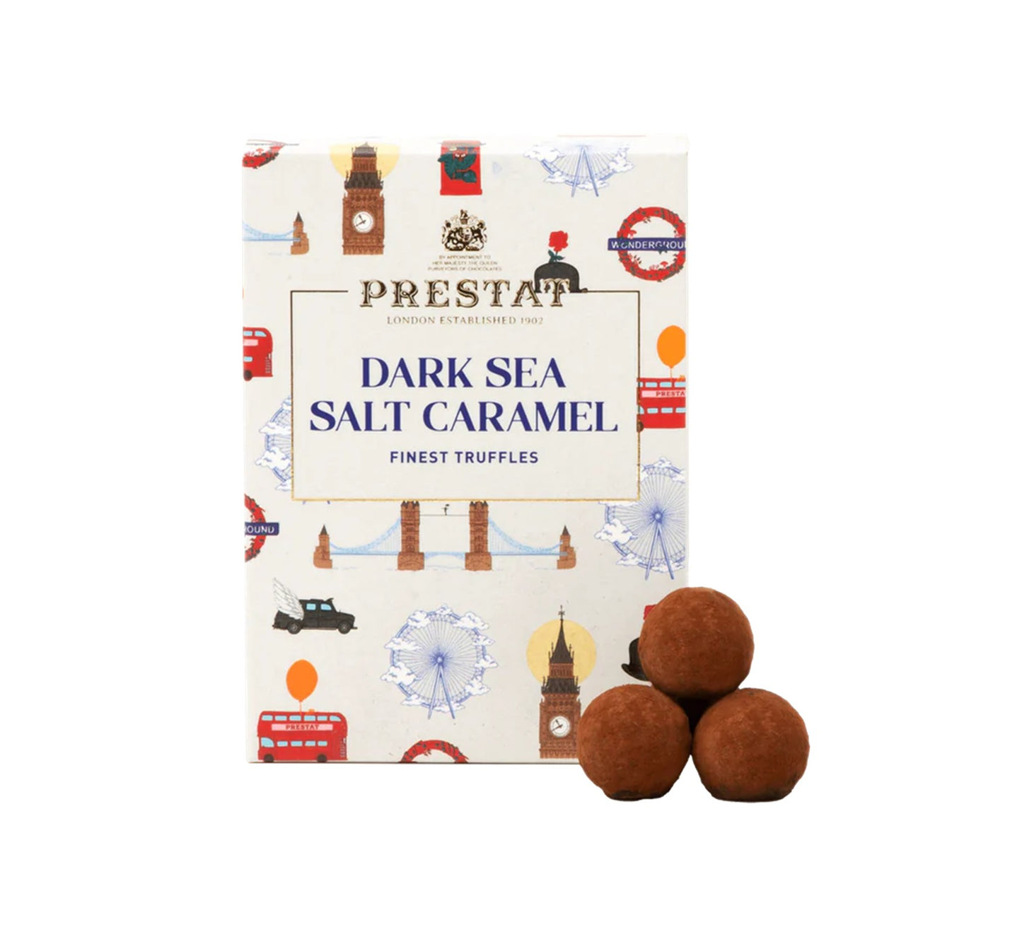 Prestat London Collection Dark Sea Salt Caramel Truffles 105g
