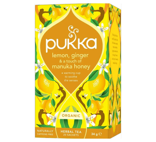 Pukka Organic Lemon, Ginger & Manuka Honey Tea 20 Teabags 40g