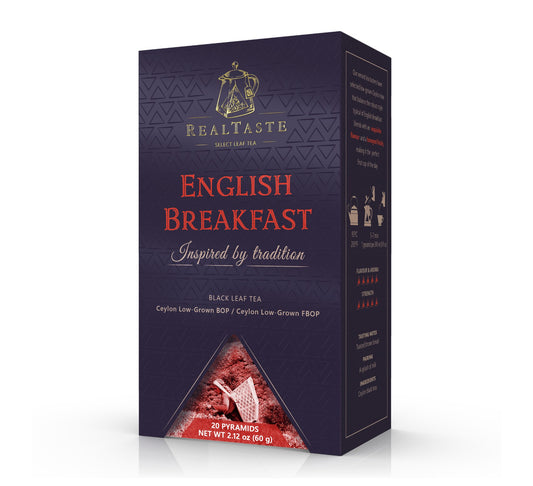 Real Taste English Breakfast Leaf Tea (20 Pyramids) 50g
