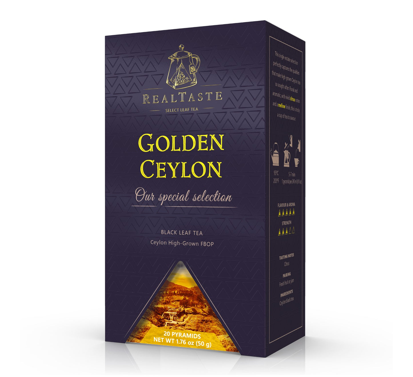 Real Taste Golden Ceylon Leaf Tea (20 Pyramids) 50g