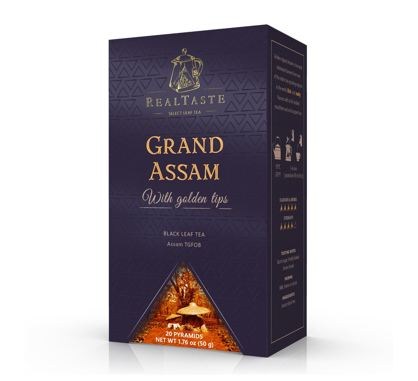 Real Taste Grand Assam Leaf Tea (20 Pyramids) 50g