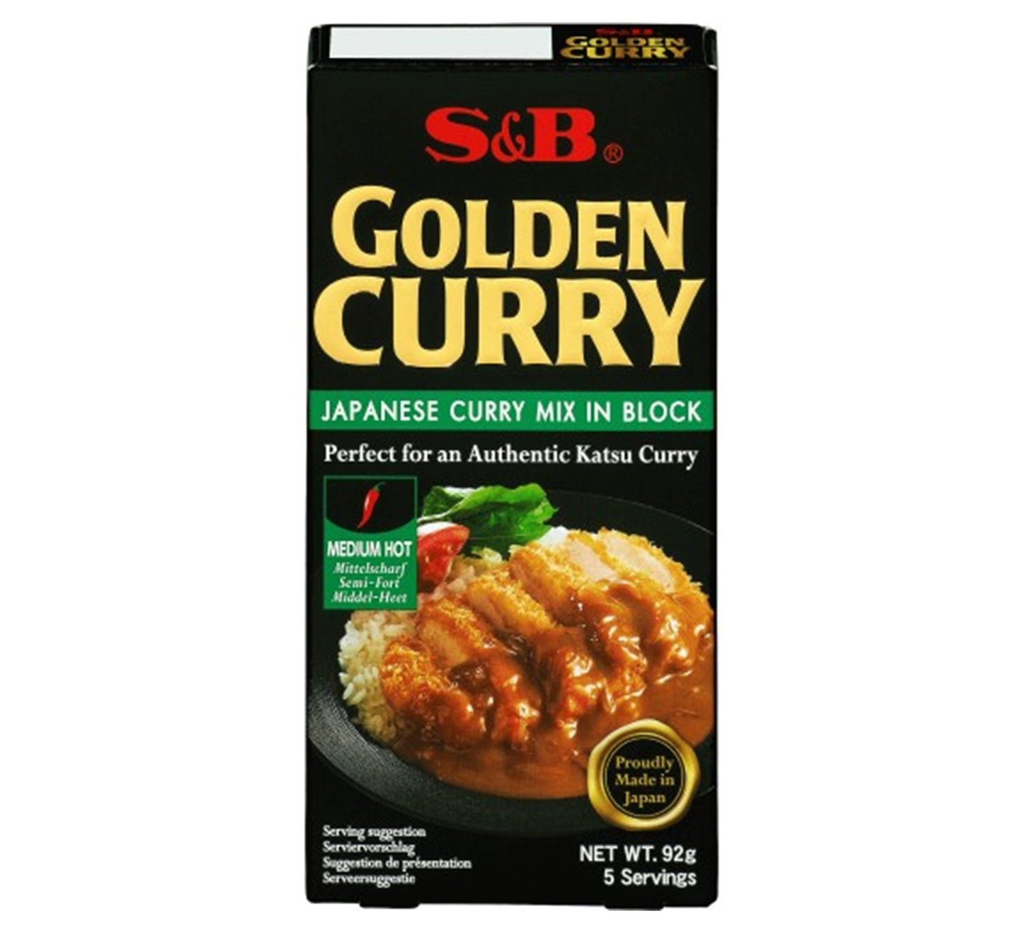 S&B Golden Curry Mix Medium Hot 92g