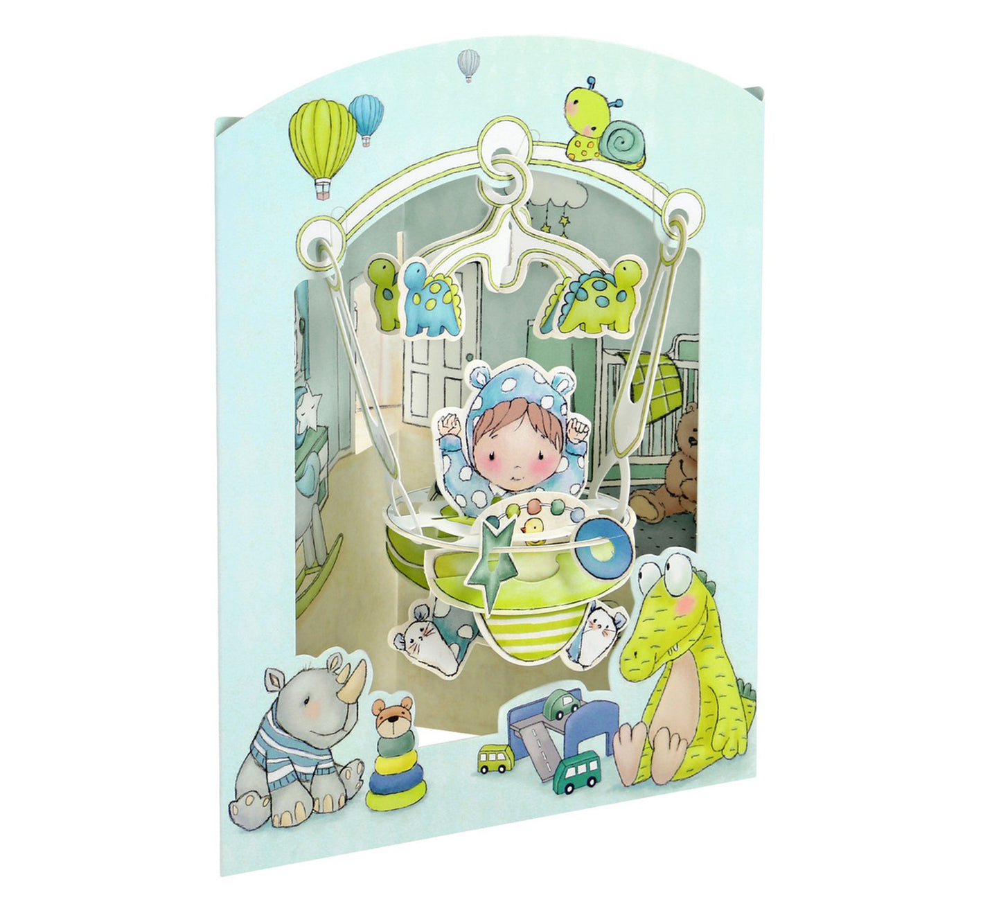 Santoro 3D Pop-Up Greeting Swing Cards - Baby Boy