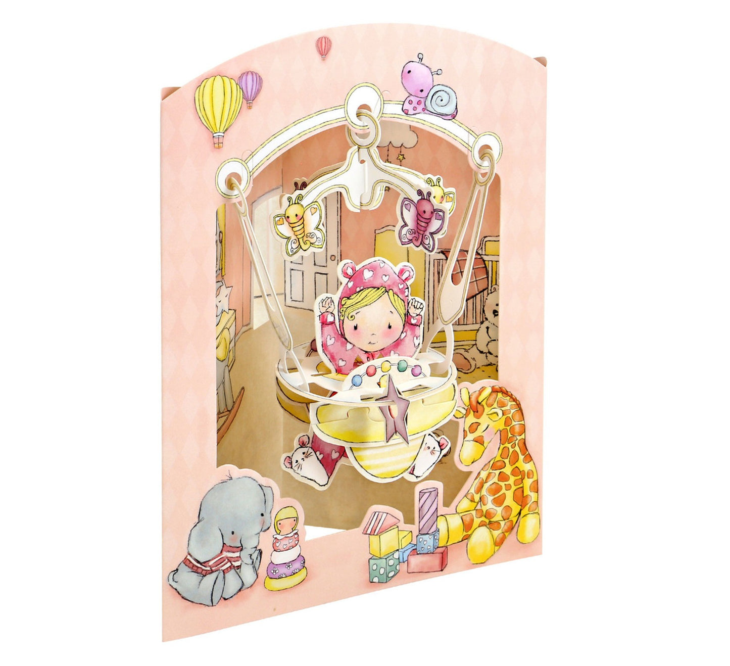 Santoro 3D Pop-Up Greeting Swing Cards - Baby Girl