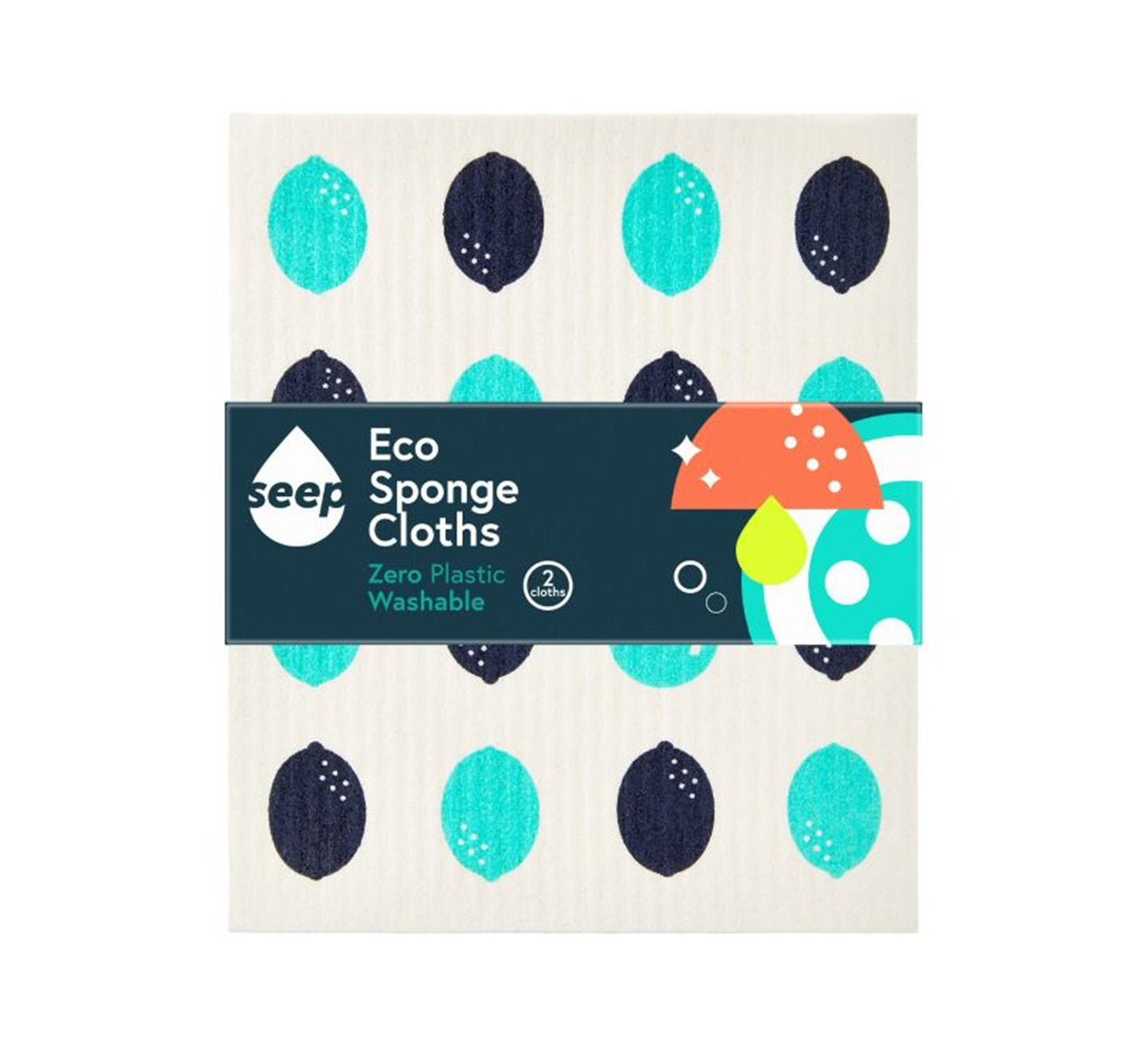Seep Eco All Purpose Sponge Cloths (2 Pack) 25g